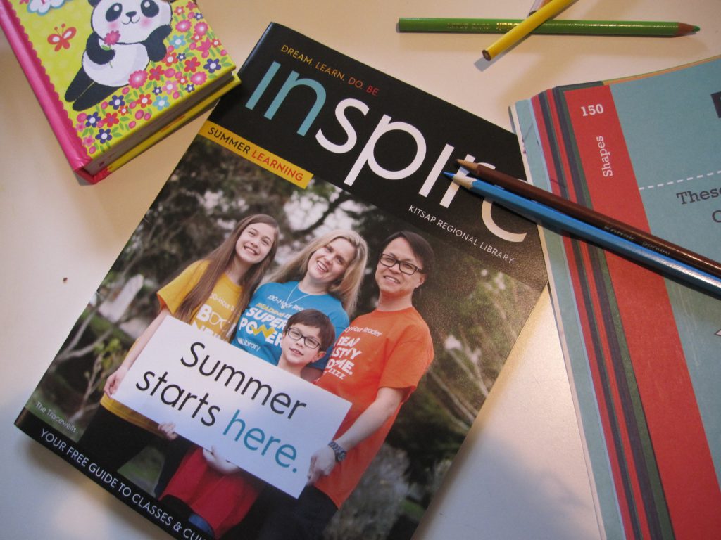 キットサップ郡の図書館では、季節ごとに『Inspire』という図書館マガジンが発行される